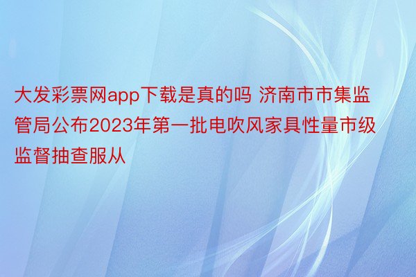 大发彩票网app下载是真的吗 济南市市集监管局公布2023年第一批电吹风家具性量市级监督抽查服从